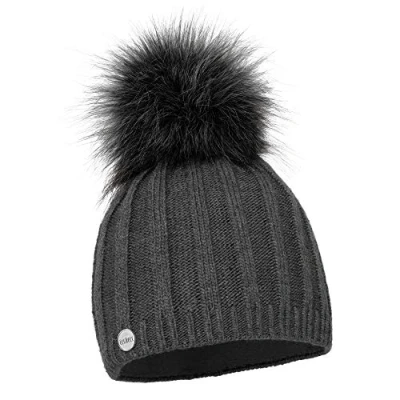 Imagen de EliMeli Gorro de invierno para mujer con pompón pelo sintético gorros pompon