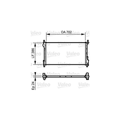 Imagen de VALEO 735167 Radiador, refrigeración del motor Aluminio 702 386 24 Aletas soldadas FORD: Tourneo Connect, Transit Connect Mk1 Furgón
