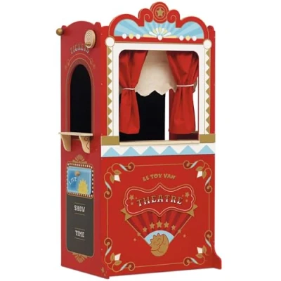 Imagen de Le Toy Van Wooden Educational Puppet Theatre, Kids Role Play Suitable For 3 Years +, Multicolor, 69.85 x 40.89 121.92 cm