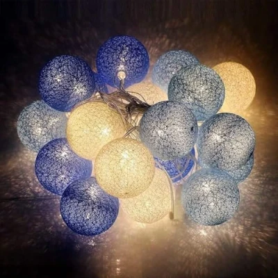 Imagen de Ciskotu 3,3M Guirnalda Luces Interior 20 Bolas de Algodón Batería, Decoracion Habitacion Adolescente,Guirnalda Luminosa Navidad para Balcón, Ventana, Fiesta, Boda,