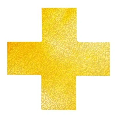 Imagen de Durable 170104 Marcador de paso en forma cruz, autoadhesivo y resistente a la abrasión, amarillo señal RAL 1003