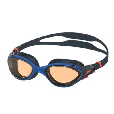 Imagen de Speedo Biofuse 2.0 Swimming Goggles, Patented Easy Adjustment, Anti Fog, Leak, Enhanced Fit, Improved Comfort Gafas de natación para Unisex Adulto, Turkish Sea/Amber, One Size