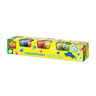 Imagen de SES Creative 00391 Pintura para dedos 4 colores primarios x 110 ml, varios