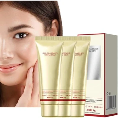 Imagen de Golden Collagen Anti Wrinkle Cream, Korean Face Moisturizer, Long Lasting Deep Moisturizing Firming Aging &amp; Skin Tightening for Women, 50g (3 PCS)