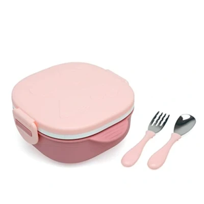 Imagen de Kiokids Caja Almuerzo Cuadrado Acero Inoxidable Rosa
