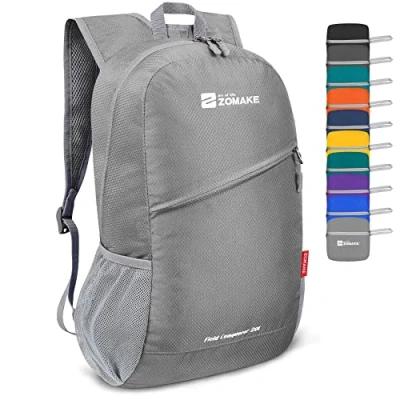 Imagen de ZOMAKE Mochila Plegable Ligera 20L,Mochilas Pequeñas para Hombre Mujer,Mochilas Compacta Viajar Senderismo(Gris plata)