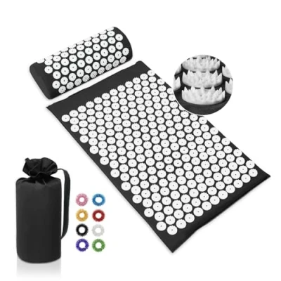 Imagen de Juego de esterilla acupresión y almohada/esterilla acupuntura Spike yoga para masaje, bienestar, relajación tensión, muscular, después la