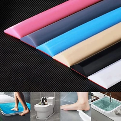 Imagen de Tira Impermeable de Silicona Flexible,Umbral Ducha Plegable Presa Agua,Tira Retención Autoadhesiva,Barrera para Separación Húmeda y Seca 60CM