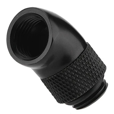 Imagen de Vbestlife Adaptador de Extensión Rosca G1 / 4&quot;, Mejora Rotatoria Ángulo 45 y Curva para Sistema Enfriamiento por Agua Computadora.