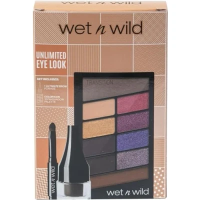 Imagen de Wet n Wild Ultimate Eye Look Set, Set de Maquillaje con Pomada Cejas Larga Duración y Paleta Sombras Color Icon 10 Tonos, Gel en Tono Medium Brown