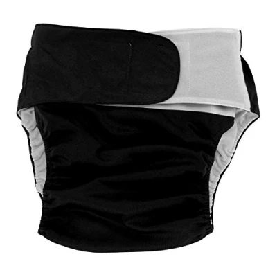 Imagen de DEWIN Pañal Adulto Lavable,Pañal Tela Pañales Adultos Reutilizable Lavable Ajustable para Pacientes Ancianos con Incontinencia leve de la Micción (Negro)