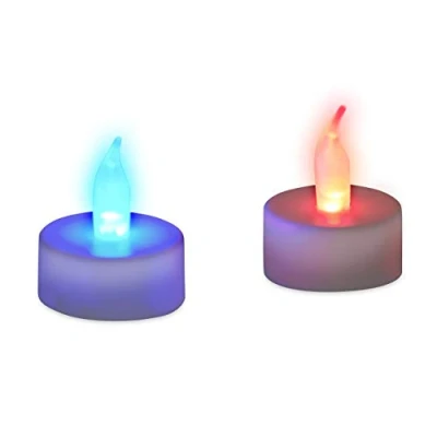 Imagen de Relaxdays Pack Velas Led Colores, Plástico, 24 Unidades