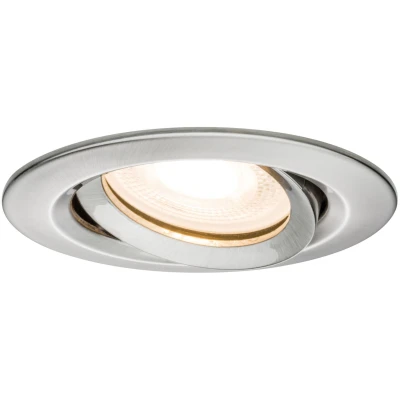 Imagen de Paulmann 92899 Luminaria empotrable LED Nova, foco redondo, IP65 resistente a chorros de agua, juego completo 1 ud., 7 W, incl. lámpara GU10, acero, orientable
