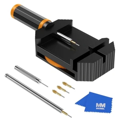 Imagen de MMOBIEL Kit de Herramientas reparación Ajuste para relojeros con pasadores Resorte, punzón Acero, Negro , Moderno