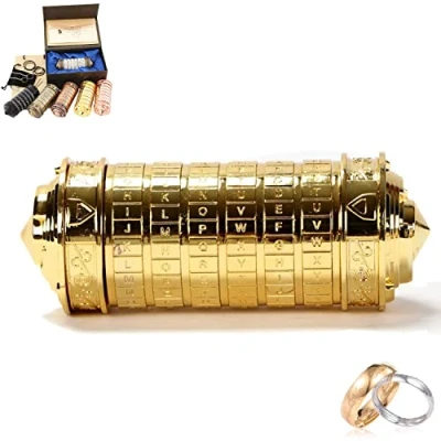 Imagen de Código Da Vinci Cryptex San Valentin Regalos Originales Hombre Mujer de Bloqueo Letras Mini Lock para Amigo Novio Novia Parejas Invisible Madres Padres Personas