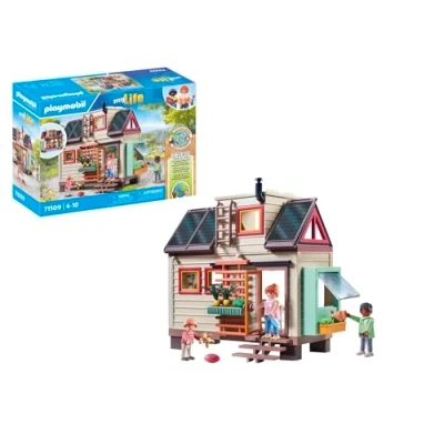 Imagen de PLAYMOBIL myLife 71509 casa pequeña, un hogar Familiar diverso y amueblado con Accesorios detallados, una en Miniatura jardín, Juegos sostenibles para niños a Partir de 4 años