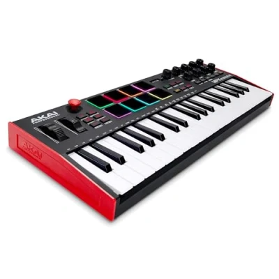 Imagen de AKAI Professional MPK mini Plus Teclado controlador MIDI USB de 37 teclas y 8 pads MPC, secuenciador, perillas software producción musical