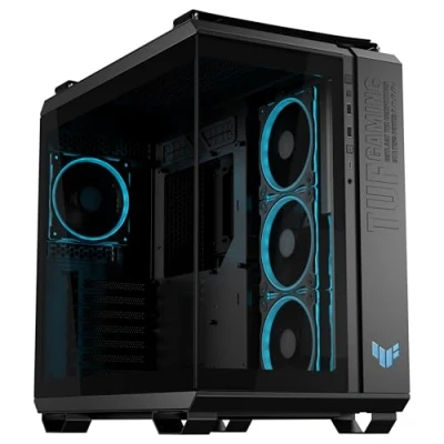 Imagen de ASUS TUF Gaming GT502 Horizon, Caja ATX para Torres Medianas, diseño panorámico, Doble cámara, Zonas de refrigeración Independientes, Paneles Laterales sin Herramientas, USB 20 Gbps Tipo C, Negro
