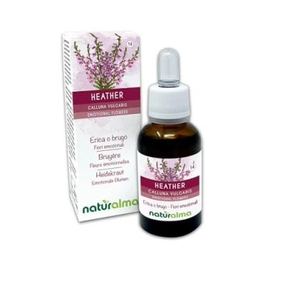 Imagen de Heather o Brezo (Calluna vulgaris) Flores de Bach Naturalma Gotas 30 ml Extracto líquido sin alcohol Esencias florales Vegano y libre