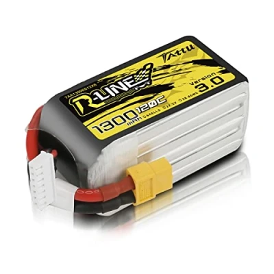 Imagen de Tattu 6s Lipo Batería 1300mAh 120C 22.2V con XT60 Conector para FPV Racing RC Quadcopter Helicóptero Avión Multimotor Hobby DIY