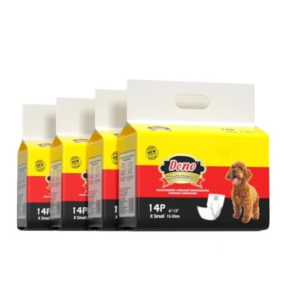 Imagen de pañales Desechables para Perros Dono Los envolturas Suaves súper absorbentes Mascotas, Que Incluyen Cuatro tamaños, con indicador de Humedad