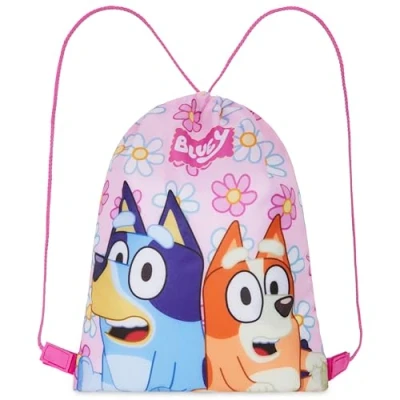Imagen de Bluey Mochila de Cuerdas Infantil con Flores, Saco Niña Regalo para Niñas