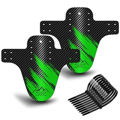 Imagen de NICEDACK Guardabarros MTB, Bicicleta Montaña, MTB Mudguard Delantero y Trasero Compatible se Adapta a 26&quot; 650B 27,5&quot; 29 Pulgadas de Bici Fat Mud Guard (Verde)