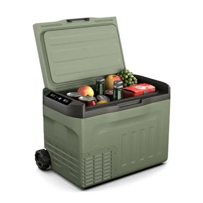 Imagen de KLARSTEIN PolarForce 30L Nevera portátil eléctrica con compresor, Panel LCD, 20C a 20C, Ruedas Todoterreno, Asas Dobles, Modo Eco, Ideal para Camping &amp; Viajes, Freezer