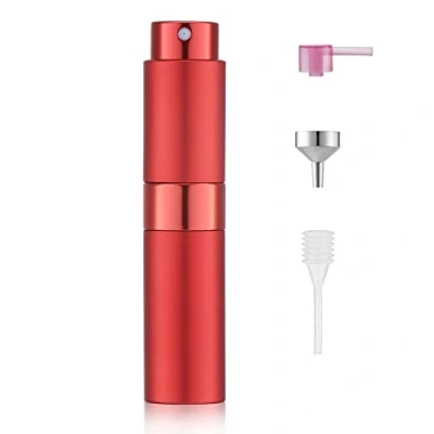 Imagen de Toureal Aluminio 8ml Atomizador Perfume Recargable, Perfumador Dispensador de Viaje, Spray Pulverizador Pequeño para Colonia (Rojo Mate)