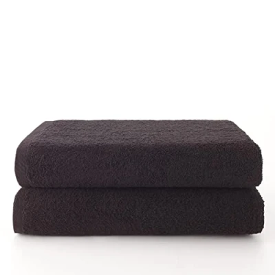 Imagen de Top Towel Plus Toallas de baño Grandes 2 Ducha 100x150 cms Algodon 100% Negro