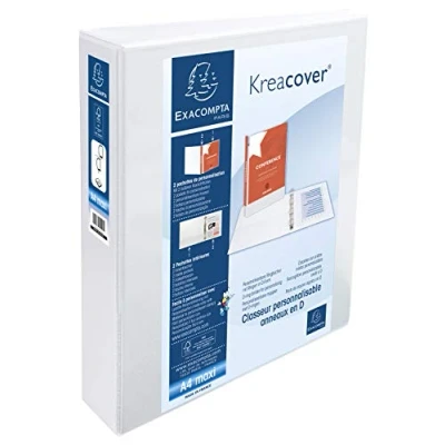 Imagen de EXACOMPTA Archivador personalizable rígido con 2 bolsillos KreaCover anillas en D 50 mm A4 maxi