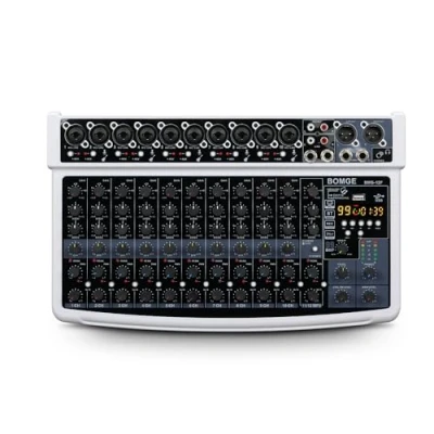 Imagen de BOMGE Mezclador de audio profesional, 12 canales, Bluetooth, USB, alimentación 48 V, entradas XLR/RCA, efectos DSP