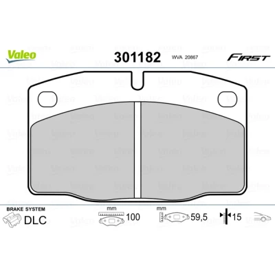 Imagen de VALEO 301182 Juego de pastillas freno FIRST Eje delantero excl. contacto avisador desgaste sin chapa antichirridos OPEL: Kadett E Berlina