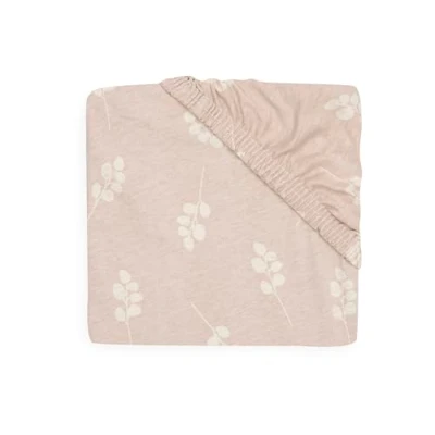 Imagen de Jollein Sábana Bajera Ajustable de Punto para Cuna Twig, Verde Oliva 40/50 x 80/90 cm 100% algodón Beige con Ramas