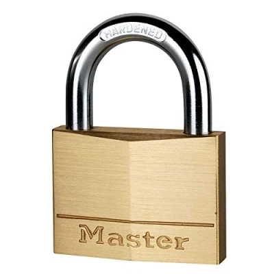 Imagen de Master Lock 170EURD Candado de Ancho con Cuerpo Latón Macizo, Dorado, 9.8 x 7 1.9 cm