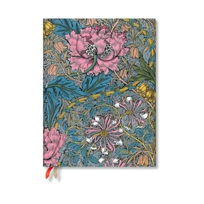 Imagen de Morris Pink Honeysuckle (William Morris) Ultra Horizontal 12 month Dayplanner 2024 (Elastic Band Closure)