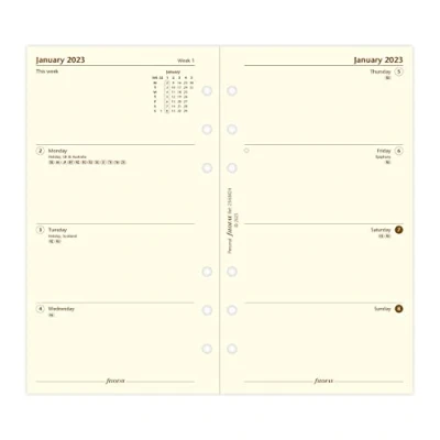 Imagen de Filofax Personal Week on Two Pages Agenda de algodón (2023), color crema, 23 68424