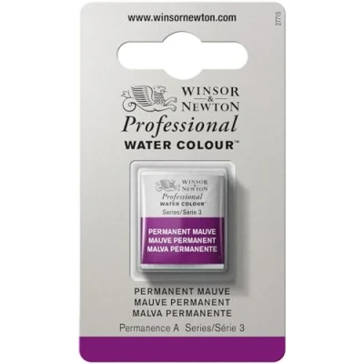 Imagen de Winsor &amp; Newton Acuarela Profesional Pintura de Acuarela, Alta Luminosidad, Resistente a la Luz, Calidad Archivo, 1/2 Godet, Color Malva Permanente