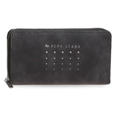 Imagen de Pepe Jeans Holly Billetero con Tarjetero Negro 19,5x10x2 cms Piel sintética