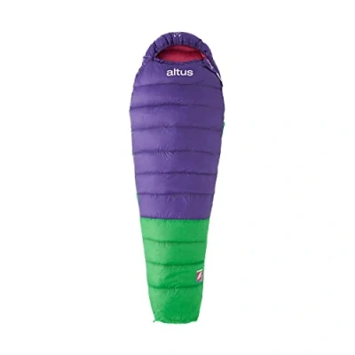Imagen de Andes 400D Z80 Temperatura 8 a +10ºC Saco de Dormir Purpura Forma Momia Pluma Montaña Camping Excursiones Adultos Unisex para Hombre y Mujer