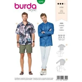 Imagen de Burda 6349 Patrones de costura para camisa hombre (talla 46 60)