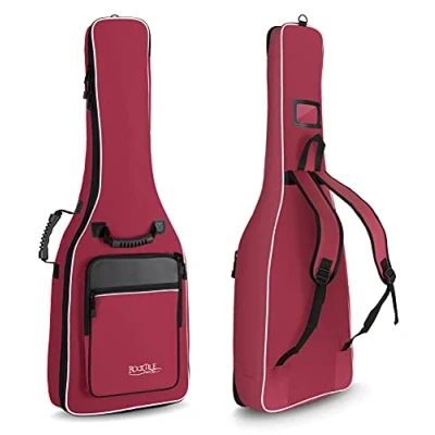 Imagen de Rocktile Funda guitarra clásica 3/4 y 7/8 correas acolchadas tipo mochila burdeos