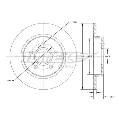 Imagen de Disco de freno TOMEX Brakes TX 71 94