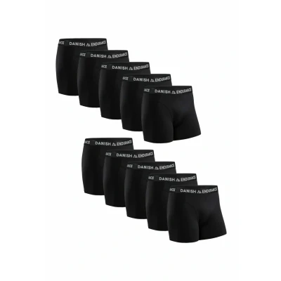 Imagen de DANISH ENDURANCE Calzoncillos Hombre Bóxer de Algodón Premium, Elástico, Ropa Interior Cómoda, 10 Pack Negro 3XL