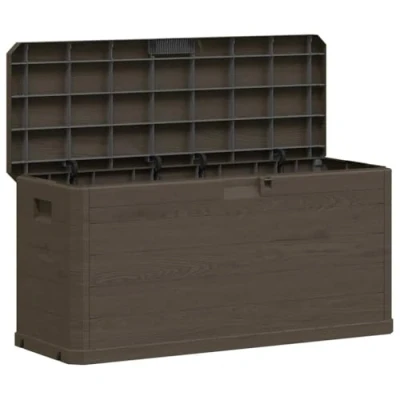 Imagen de vidaXL Caja de Almacenamiento Jardín, Baúl para Cojines Almohadas Mantas, Cofre Herramientas, Patio Terraza, 280 L Marrón