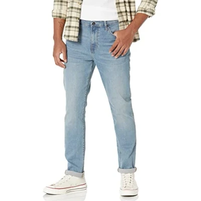 Imagen de Amazon Essentials Pantalón Vaquero Cómodo y Elástico de Ajuste Entallado (Previamente Goodthreads) Hombre, Azul Claro, 33W / 29L