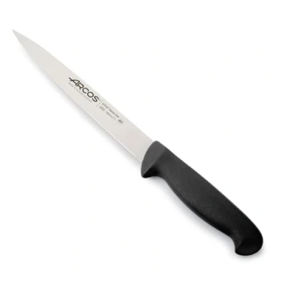 Imagen de Arcos Cuchillo para filetear con Hoja Acero Inoxidable Nitrum 190 mm. Afilado Carne y Pescado. Mango ergonómico Polipropileno. Serie 2900. Color Negro.