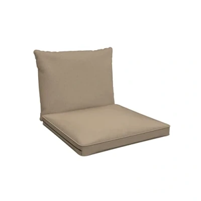 Imagen de POKAR Cojines Lounge Exterior Cojin Asiento Muebles Jardín para Silla, Set de 2 (1x 70x70x5 cm + 1x Respaldo 70x40x15 cm), Beige