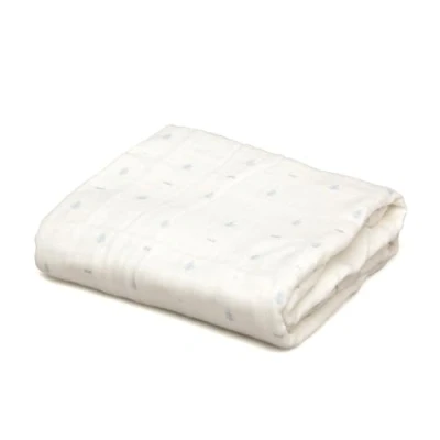 Imagen de Kiokids Muselina Estampado Azul 70% Bambú y 30% Algodón Ultra Suave, Antibacteriana Termoclimática, +0 Meses Certificado OEKOTEX 120x120cm