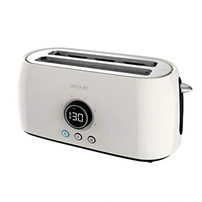 Imagen de Cecotec Tostadora Digital ClassicToast 15000 Beige Extra Double. 1500 W, Capacidad para 4 Tostadas, 2 Ranuras Largas extraanchas, 3 Funciones, Luz LED, Incluye Varillas superiores